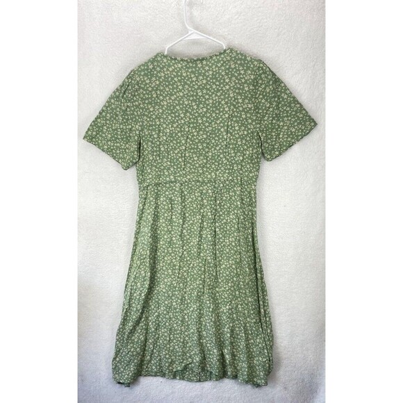Able Midi Dress Women’s L Green Floral Button Front Boho Vintage 90s NWT - Picture 9 of 9